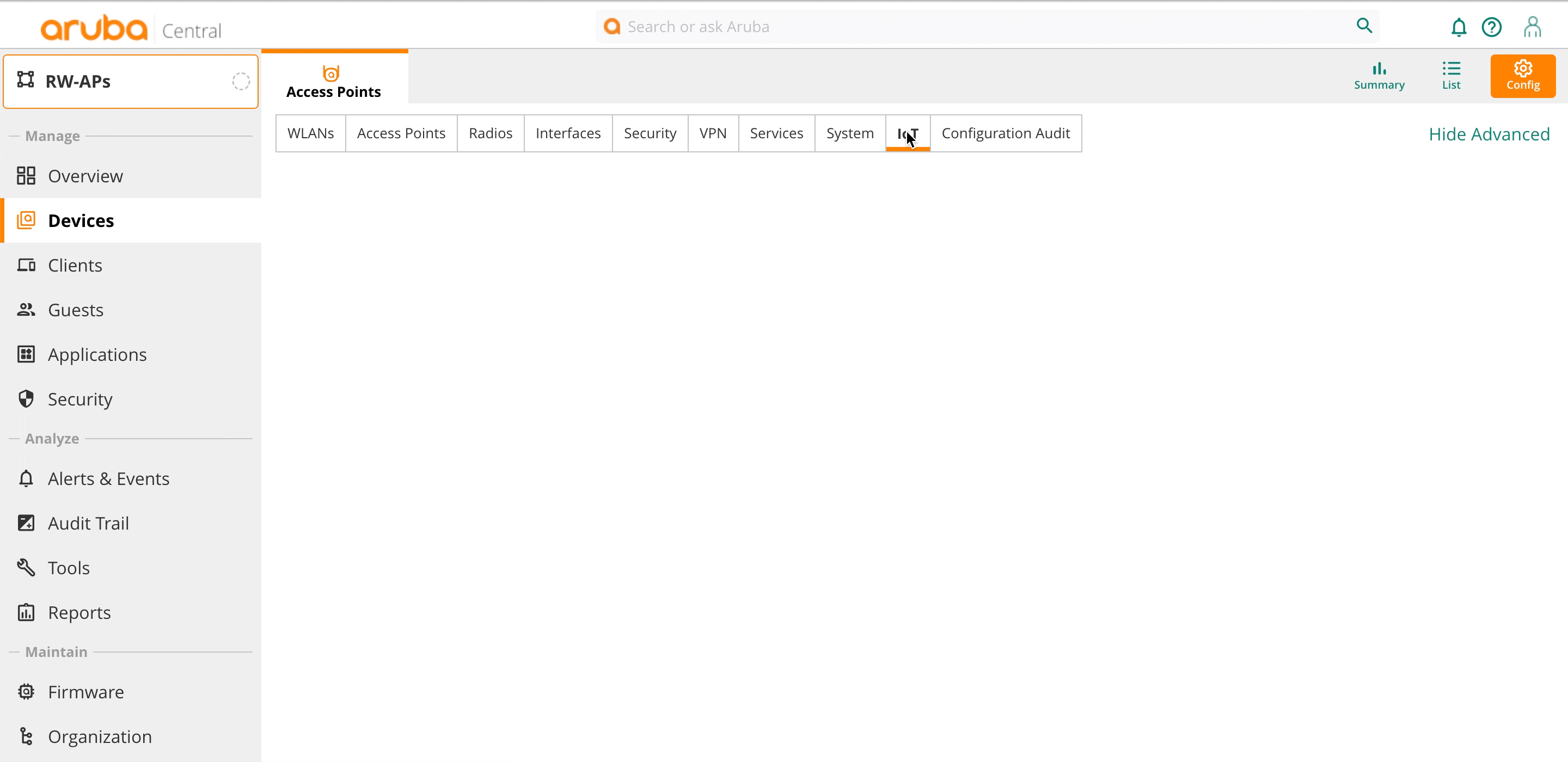 Aruba Central Meridian Beacons Management and Asset Tracking